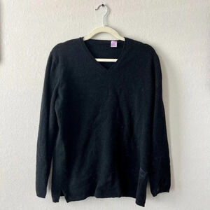 100% BLACK CASHMERE SWEATER
